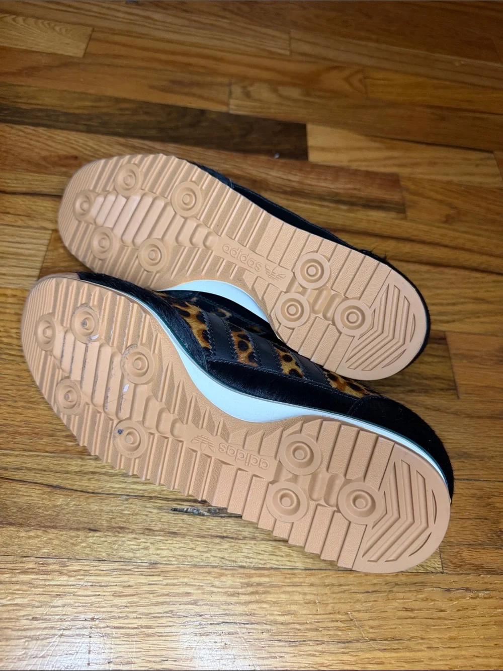 adidas Originals Leopard-Print Sneakers with Teal Laces
